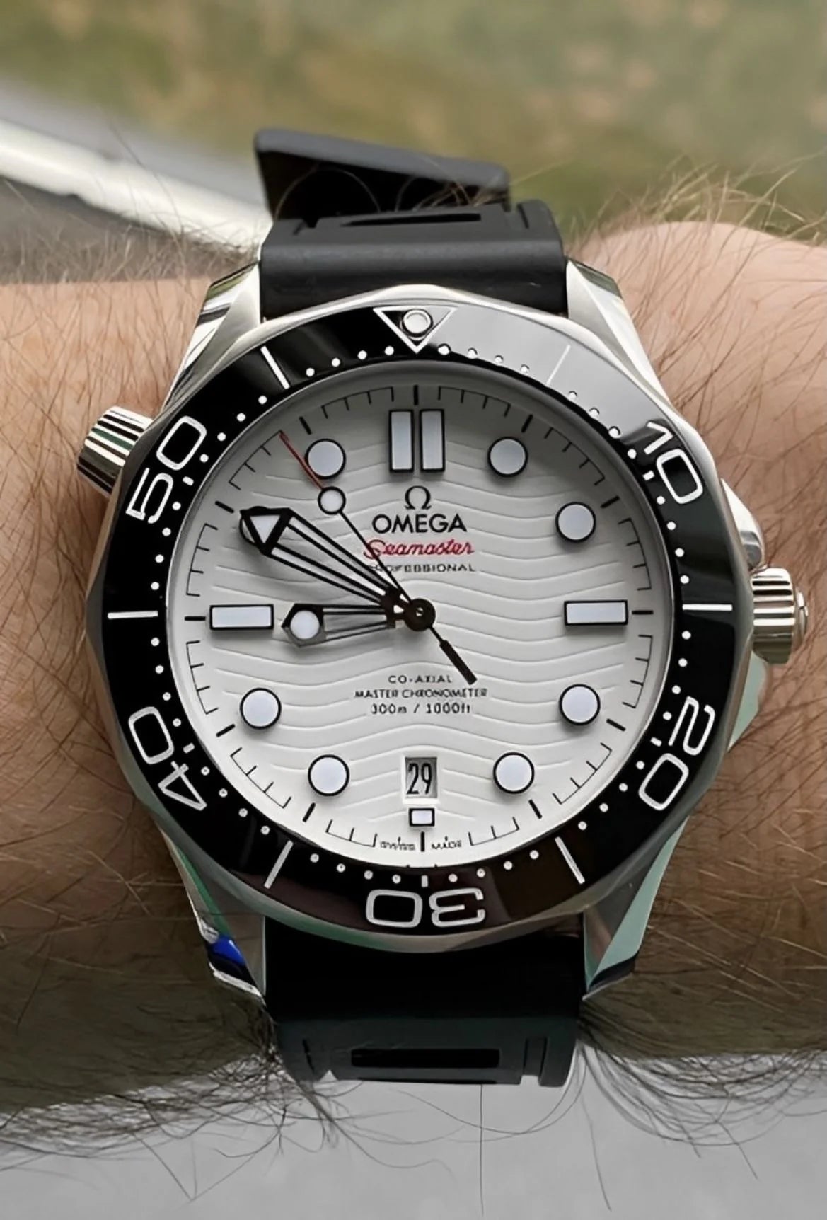 SEAMASTER DIVER 300 WHITE DIAL RUBBER STRAP (2025)