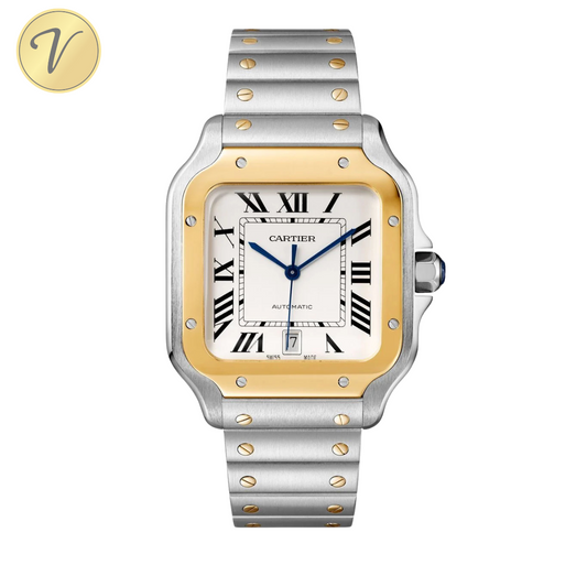 Cartier Santos Gold Silver Pour Homme