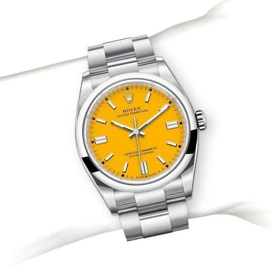 oyster perpetual jaune 36mm