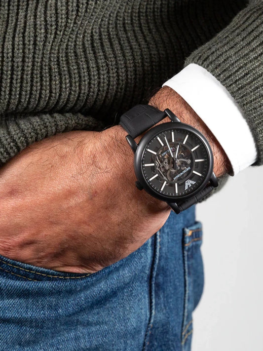 Emporio Armani Luigi Meccanico en cuir AR60008