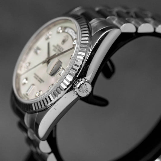 DAYDATE 36MM WHITEGOLD MOP BAGUETTE DIAL