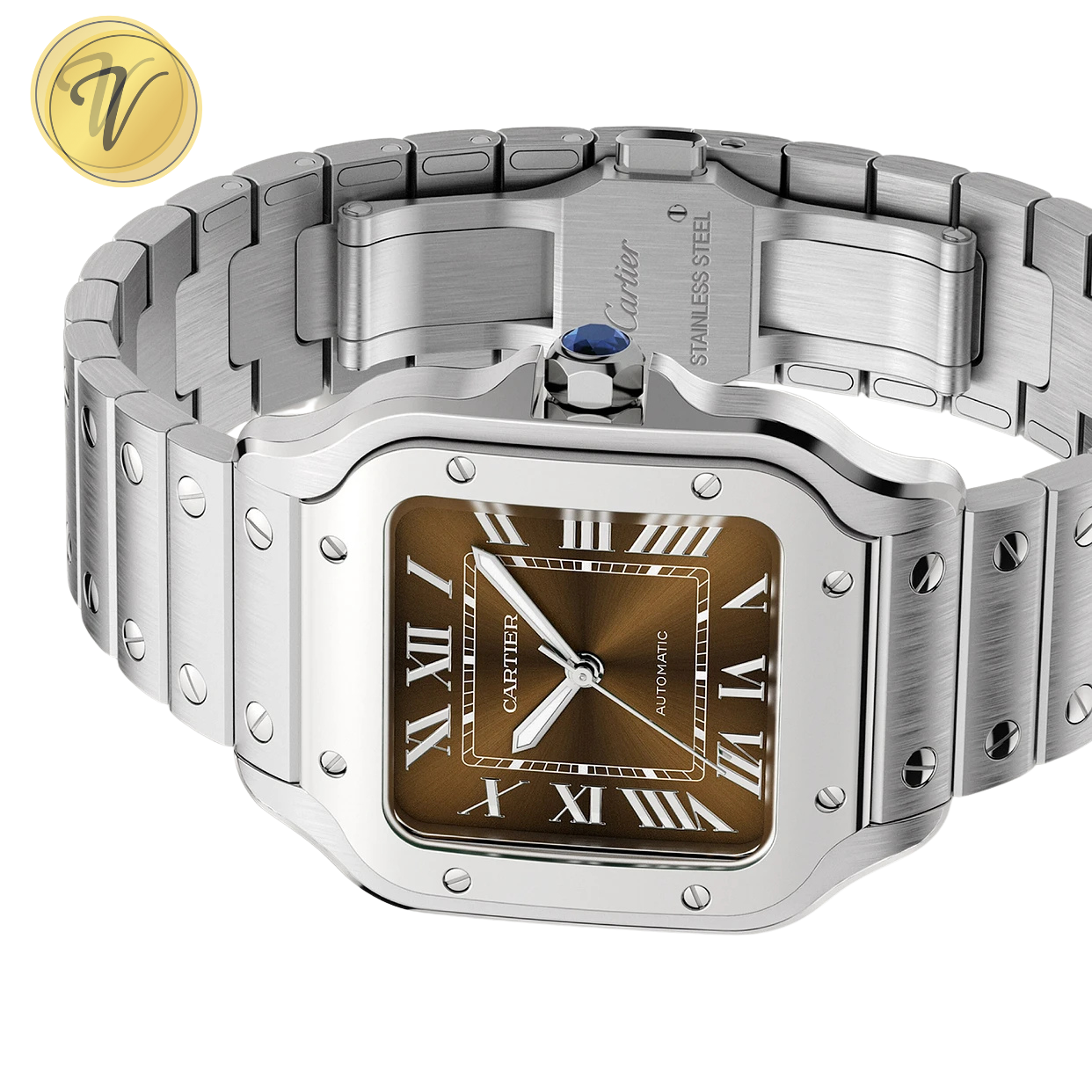 CARTIER L BROWN SUNRAY-BRUSHED DIAL
