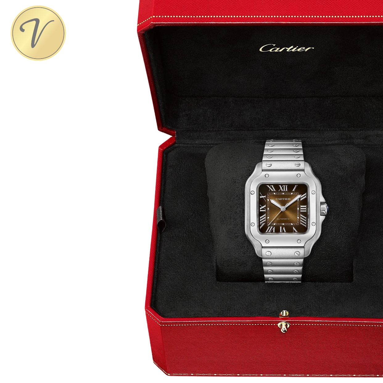 CARTIER L BROWN SUNRAY-BRUSHED DIAL