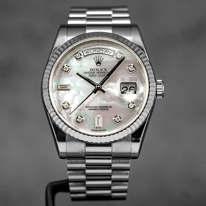 DAYDATE 36MM WHITEGOLD MOP BAGUETTE DIAL