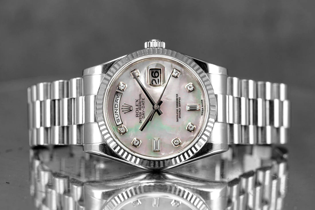 DAYDATE 36MM WHITEGOLD MOP BAGUETTE DIAL