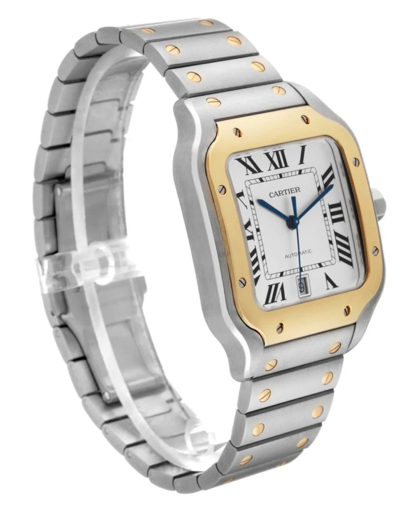 Cartier Santos Gold Silver Pour Homme
